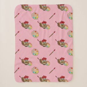 Niedlich Painter Owl Cartoon Sherpadecke