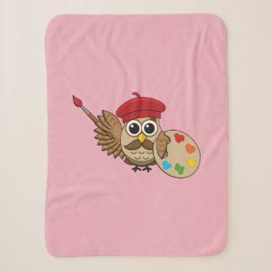 Niedlich Painter Owl Cartoon Sherpadecke