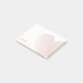 Niedlich Pale Pink Glitzer Herz Post-it Klebezettel (angewinkelt)
