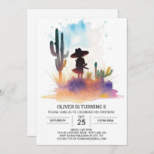 Niedlich Pampas Grass Cowboy Geburtstag Einladung (Vorne/Hinten)