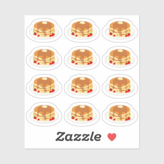 Niedlich Pancakes Stack Breakfast Food Bujo Planne Aufkleber (Blatt)