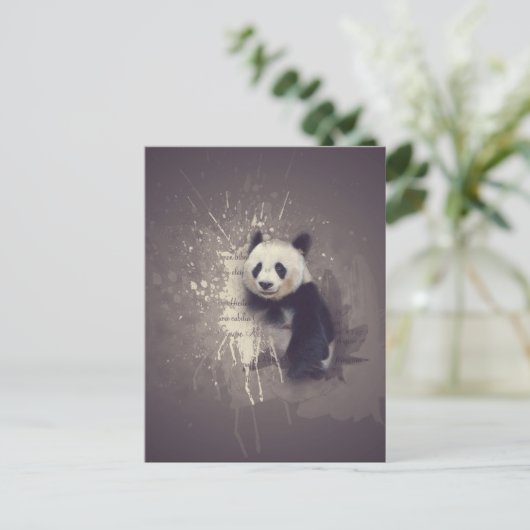 Niedlich Panda Abstrakt Postkarte (Stehend Vorderseite)
