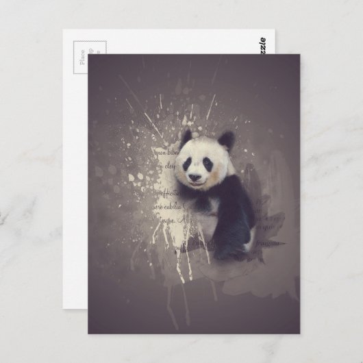 Niedlich Panda Abstrakt Postkarte (Vorne/Hinten)