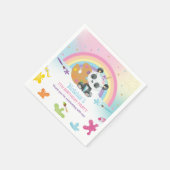 Niedlich Panda Art Craft Paint Party Rainbow Birth Serviette (Ecke)