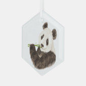 Niedlich Panda Asian Bären Animal Bamboo Ornament Aus Glas (Vorderseite Links)