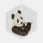 Niedlich Panda Asian Bären Animal Bamboo Ornament Aus Glas (Rückseite)