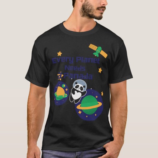 Niedlich Panda Astronaut T-Shirt (Vorderseite)