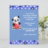 Niedlich Panda Baby Dusche Blue Einladung (Stehend Vorderseite)