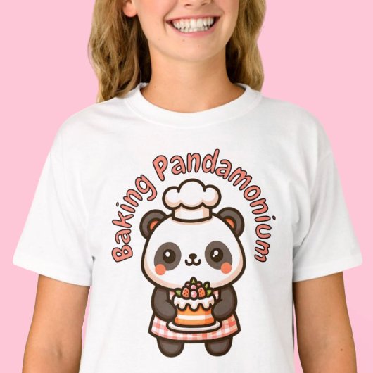 Niedlich Panda Baking Pandamonium Punny Cake T-Shirt