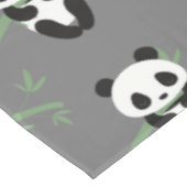 Niedlich Panda Bamboo Muster Grau Tischdecke (Schrägansicht)
