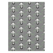 Niedlich Panda Bamboo Muster Grau Tischdecke (Vorderseite)