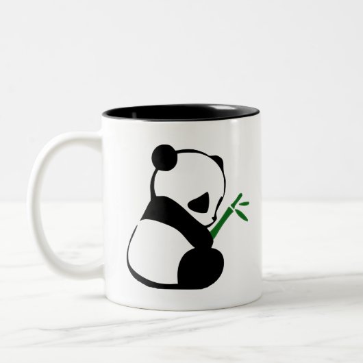 Niedlich Panda Bambus Zweifarbige Tasse (Links)