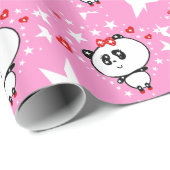 Niedlich Panda Bear Baby Girl Kawaii Art von LeahG Geschenkpapier (Rolleneckpunkt)