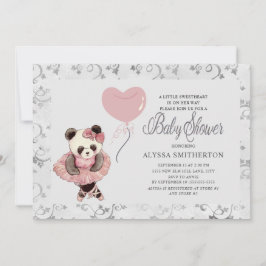 Niedlich Panda Bear Ballerina Baby Girl Dusche Einladung