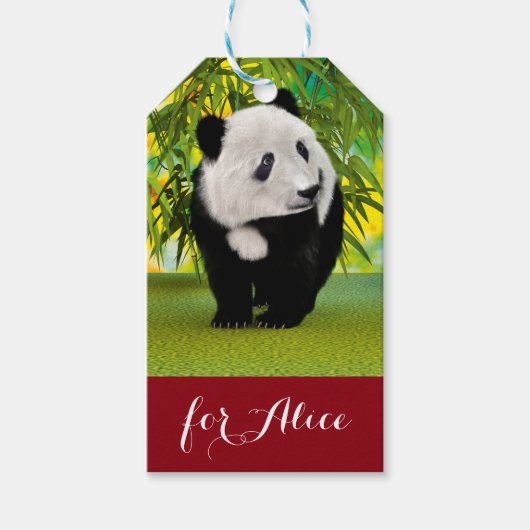 Niedlich Panda Bear Cub Kawaii Tiergeschenk Geschenkanhänger (Vorderseite)