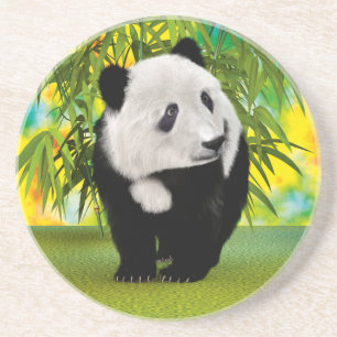 Niedlich Panda Bear Cub Kawaii Tiergeschenk Getränkeuntersetzer