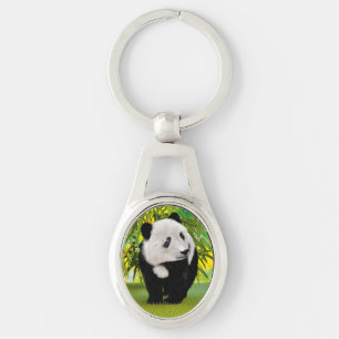 Niedlich Panda Bear Cub Kawaii Tiergeschenk Schlüsselanhänger