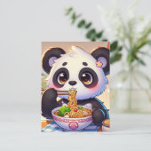 Niedlich Panda Bear Eating Ramen Postkarte (Stehend Vorderseite)