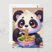 Niedlich Panda Bear Eating Ramen Postkarte (Vorne/Hinten)