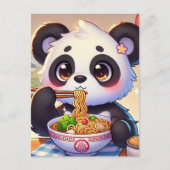 Niedlich Panda Bear Eating Ramen Postkarte (Vorderseite)