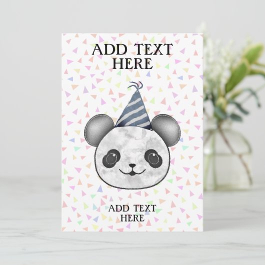 Niedlich Panda Bear Geburtstag Einladung (Stehend Vorderseite)