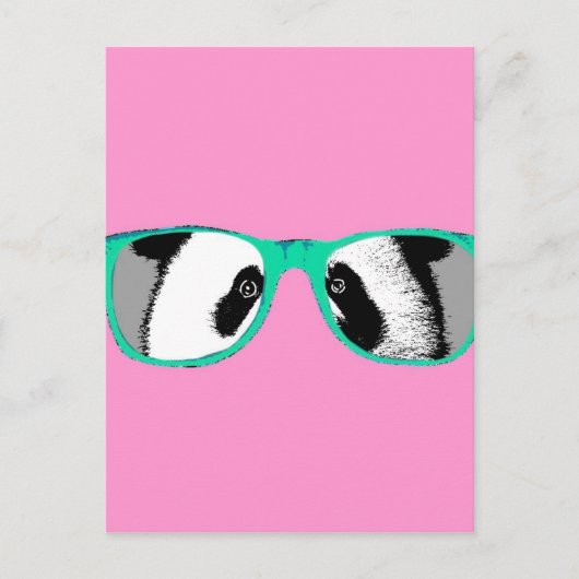 Niedlich Panda Bear in Glasses Funny Trendy von Le Postkarte (Vorderseite)