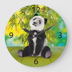 Niedlich Panda Bear Kawaii Animal Lover Perfektes  Große Wanduhr