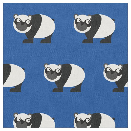 Niedlich Panda Bear Kid Baby Kinderzimmer Blue Stoff (Nahaufnahme)