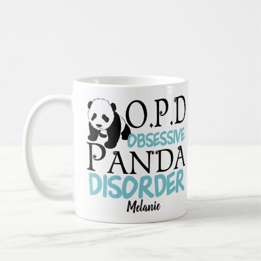 Niedlich Panda Bear Lover Monogram Kaffeetasse (Links)