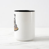 Niedlich Panda Bear Pizza Lover Animal Zweifarbige Tasse (Mittel)