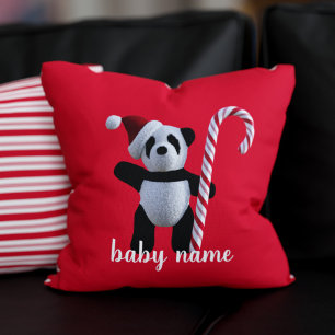 Niedlich Panda Bear Red Christmas Holiday Throw Ki Kissen