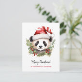 Niedlich Panda Bear Santa Merry Weihnachten (Stehend Vorderseite)