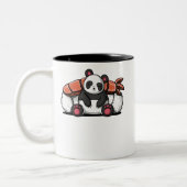 Niedlich Panda Bear Sushi Lover Animal Zweifarbige Tasse (Links)