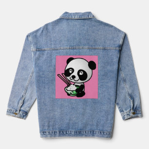NIEDLICH PANDA BEAR SUSHI RICE DENIM JACKET JEANSJACKE