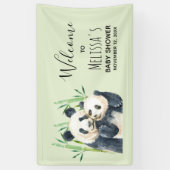 Niedlich Panda Bears Cuddling Watercolor Babydusch Banner (Vertikal)