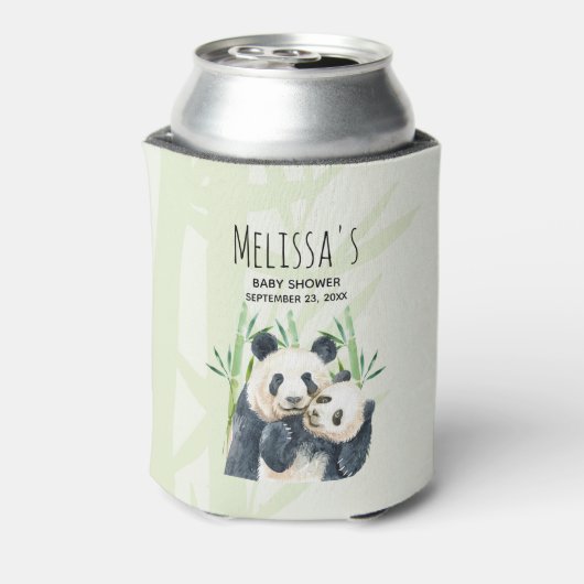 Niedlich Panda Bears Cuddling Watercolor Babydusch Dosenkühler (Kanne Rückseite)