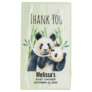 Niedlich Panda Bears Cuddling Watercolor Babydusch Kleine Geschenktüte