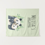 Niedlich Panda Bears Cuddling Watercolor Babydusch Wandteppich (Vorderseite (Horizontal))
