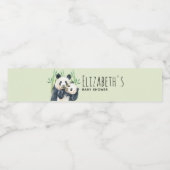 Niedlich Panda Bears Cuddling Watercolor Babydusch Wasserflaschenetikett (Einzelnes Label)