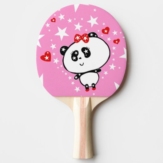 Niedlich Panda Bears Funny Personalisiert Tischtennis Schläger (Vorderseite)