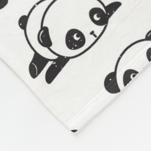 Niedlich Panda Bears Muster Fleece Blanket (Ecke)