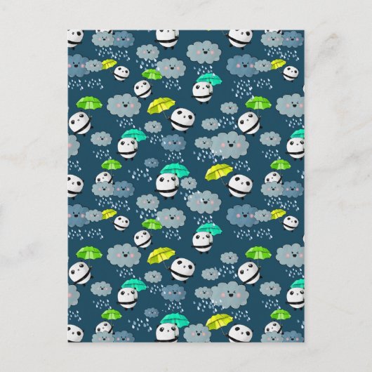 Niedlich Panda Bears Muster Postkarte (Vorderseite)