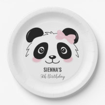 Niedlich Panda Birthday Baby Party Pink Schwarz-we