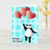 Niedlich Panda Birthday Card Karte (Gelbe Blume)
