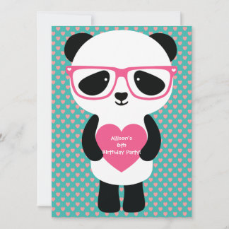 Niedlich Panda Birthday Einladung