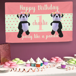 Niedlich Panda Birthday Party Banner