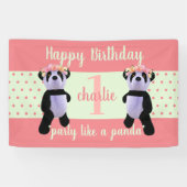 Niedlich Panda Birthday Party Banner (Horizontal)