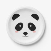 Niedlich Panda Black und White Simple Modern Pappteller (Vorderseite)
