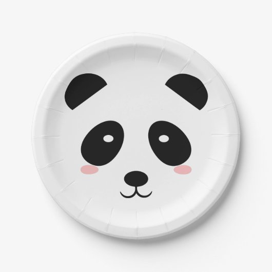 Niedlich Panda Black und White Simple Modern Pappteller (Vorderseite)