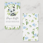Niedlich Panda Blauer Blütengrün Windeln Raffle Begleitkarte (Vorne/Hinten)